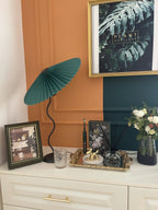 Twirl | Wavy Table Lamp, Pleated Shade Bedside Lamp, Modern Retro Squiggle Lamp for Living Room