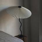 Twirl | Wavy Table Lamp, Pleated Shade Bedside Lamp, Modern Retro Squiggle Lamp for Living Room