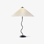 Twirl | Wavy Table Lamp, Pleated Shade Bedside Lamp, Modern Retro Squiggle Lamp for Living Room