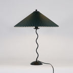 Twirl | Wavy Table Lamp, Pleated Shade Bedside Lamp, Modern Retro Squiggle Lamp for Living Room