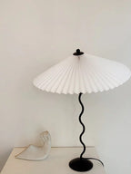 Twirl | Wavy Table Lamp, Pleated Shade Bedside Lamp, Modern Retro Squiggle Lamp for Living Room