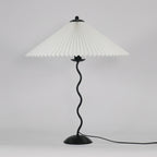 Twirl | Wavy Table Lamp, Pleated Shade Bedside Lamp, Modern Retro Squiggle Lamp for Living Room