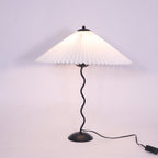 Twirl | Wavy Table Lamp, Pleated Shade Bedside Lamp, Modern Retro Squiggle Lamp for Living Room