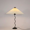 Twirl | Wavy Table Lamp, Pleated Shade Bedside Lamp, Modern Retro Squiggle Lamp for Living Room
