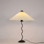 Twirl | Wavy Table Lamp, Pleated Shade Bedside Lamp, Modern Retro Squiggle Lamp for Living Room