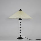 Twirl | Wavy Table Lamp, Pleated Shade Bedside Lamp, Modern Retro Squiggle Lamp for Living Room