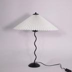 Twirl | Wavy Table Lamp, Pleated Shade Bedside Lamp, Modern Retro Squiggle Lamp for Living Room