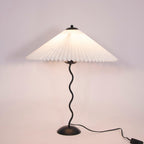 Twirl | Wavy Table Lamp, Pleated Shade Bedside Lamp, Modern Retro Squiggle Lamp for Living Room