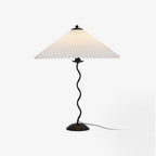 Twirl | Wavy Table Lamp, Pleated Shade Bedside Lamp, Modern Retro Squiggle Lamp for Living Room