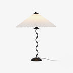 Twirl | Wavy Table Lamp, Pleated Shade Bedside Lamp, Modern Retro Squiggle Lamp for Living Room