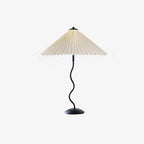 Twirl | Wavy Table Lamp, Pleated Shade Bedside Lamp, Modern Retro Squiggle Lamp for Living Room