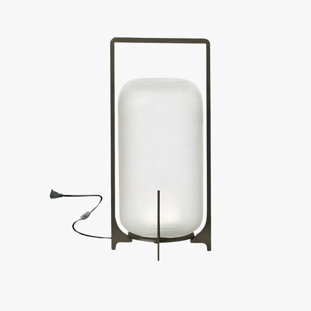 Hearth | Lantern Table Lamp, Modern Glass Lantern Light in Black or Silver, 3 Sizes