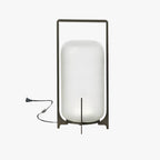 Hearth | Lantern Table Lamp, Modern Glass Lantern Light in Black or Silver, 3 Sizes
