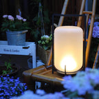 Hearth | Lantern Table Lamp, Modern Glass Lantern Light in Black or Silver, 3 Sizes