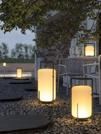 Hearth | Lantern Table Lamp, Modern Glass Lantern Light in Black or Silver, 3 Sizes
