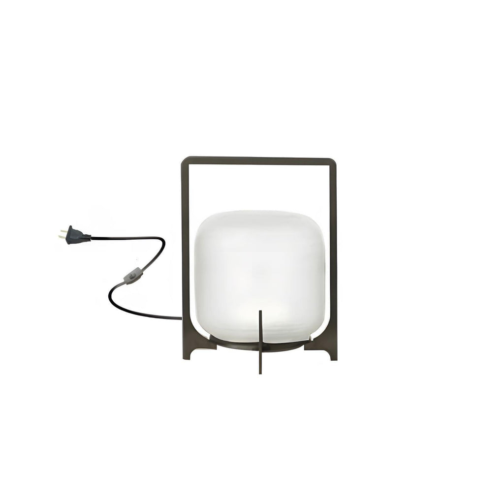 Hearth | Lantern Table Lamp, Modern Glass Lantern Light in Black or Silver, 3 Sizes