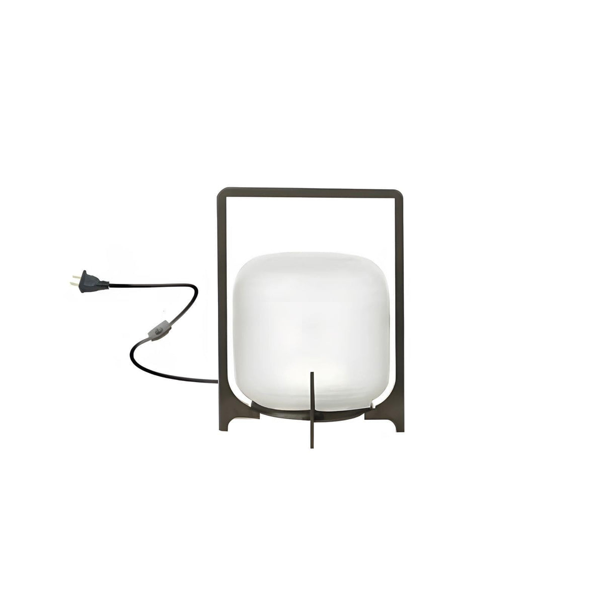Hearth | Lantern Table Lamp, Modern Glass Lantern Light in Black or Silver, 3 Sizes