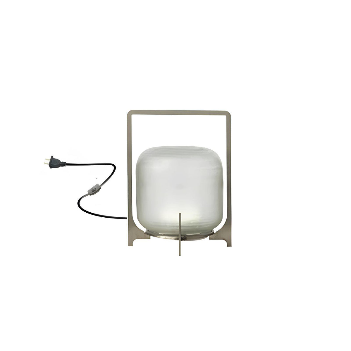 Hearth | Lantern Table Lamp, Modern Glass Lantern Light in Black or Silver, 3 Sizes