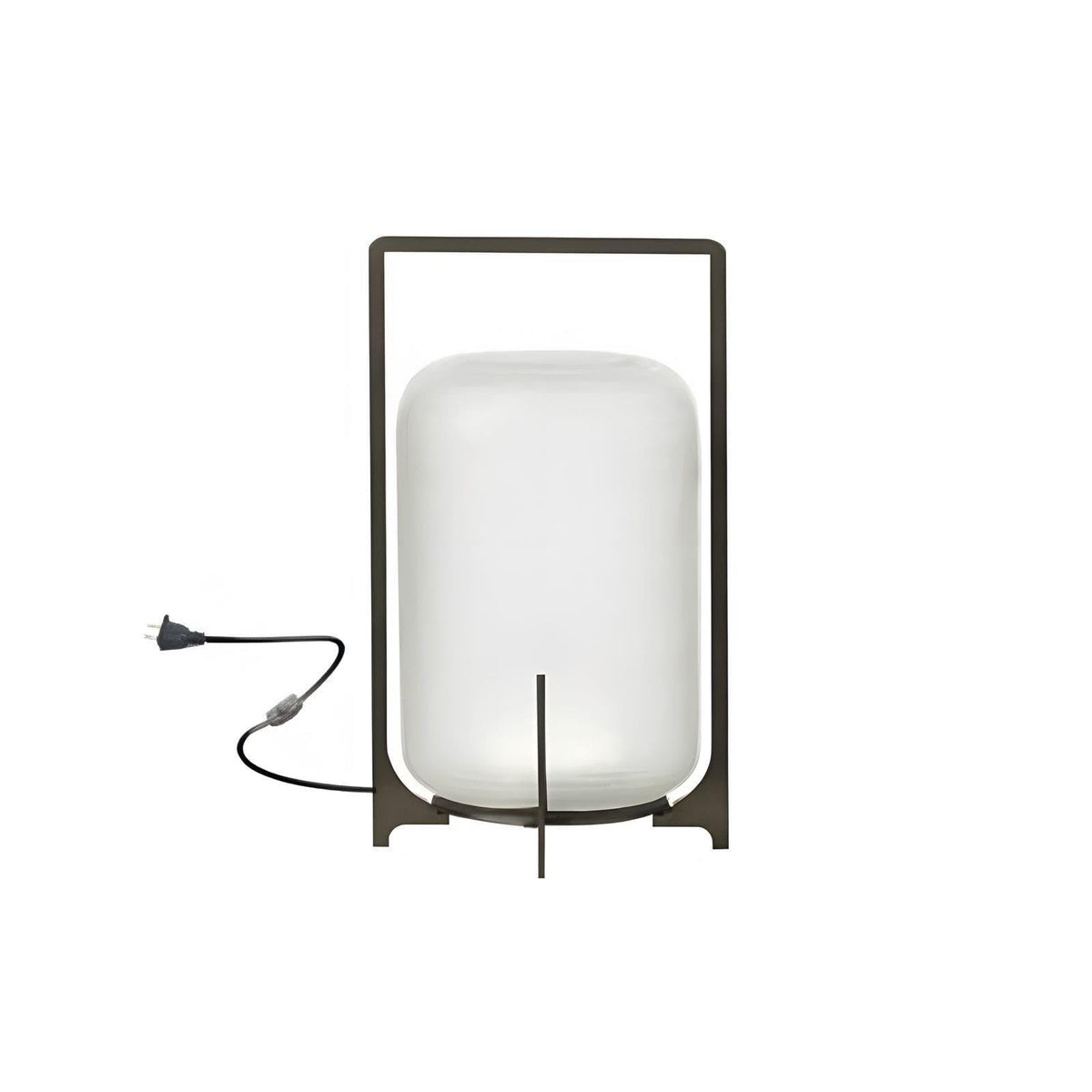 Hearth | Lantern Table Lamp, Modern Glass Lantern Light in Black or Silver, 3 Sizes