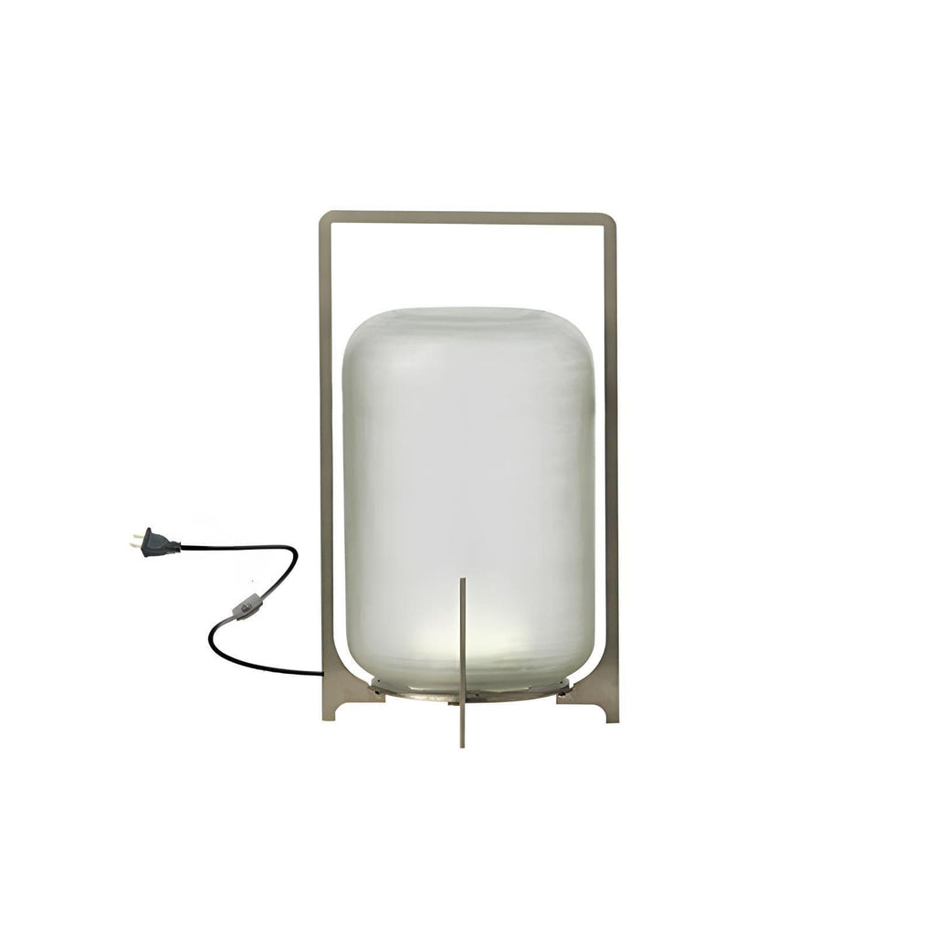 Hearth | Lantern Table Lamp, Modern Glass Lantern Light in Black or Silver, 3 Sizes