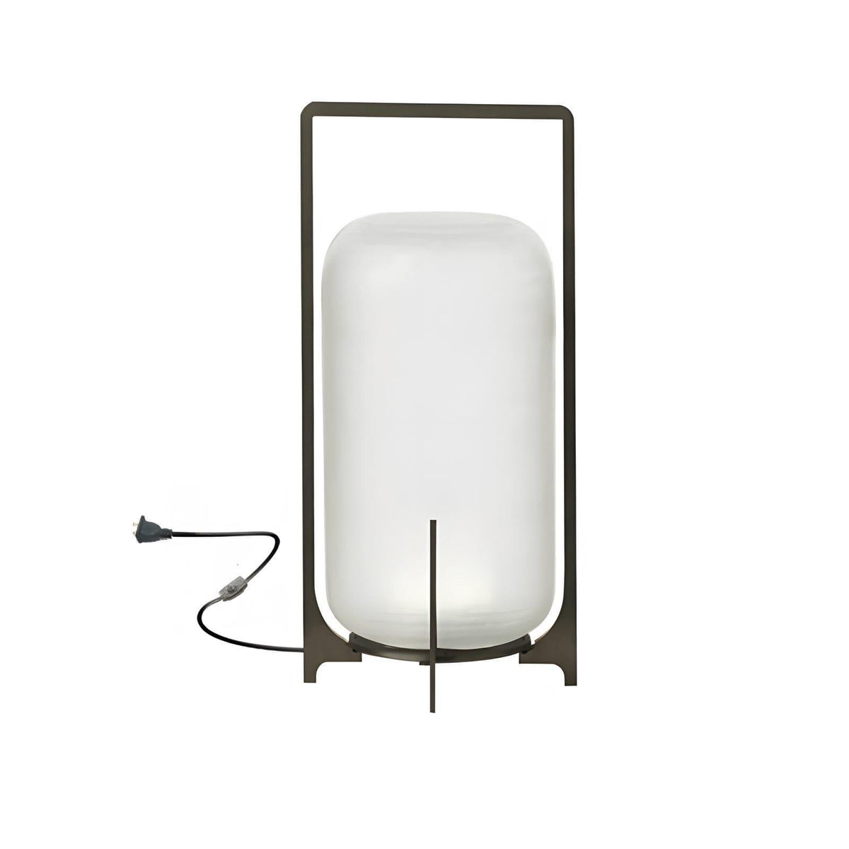 Hearth | Lantern Table Lamp, Modern Glass Lantern Light in Black or Silver, 3 Sizes