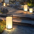 Hearth | Lantern Table Lamp, Modern Glass Lantern Light in Black or Silver, 3 Sizes