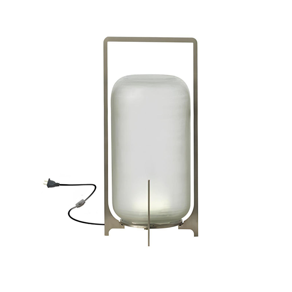 Hearth | Lantern Table Lamp, Modern Glass Lantern Light in Black or Silver, 3 Sizes