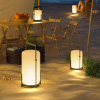 Hearth | Lantern Table Lamp, Modern Glass Lantern Light in Black or Silver, 3 Sizes