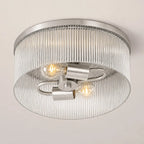 Willow | Ribbed Glass Flush Mount Ceiling Light, Farmhouse Drum Light Fixture for Hallway and Bedroom