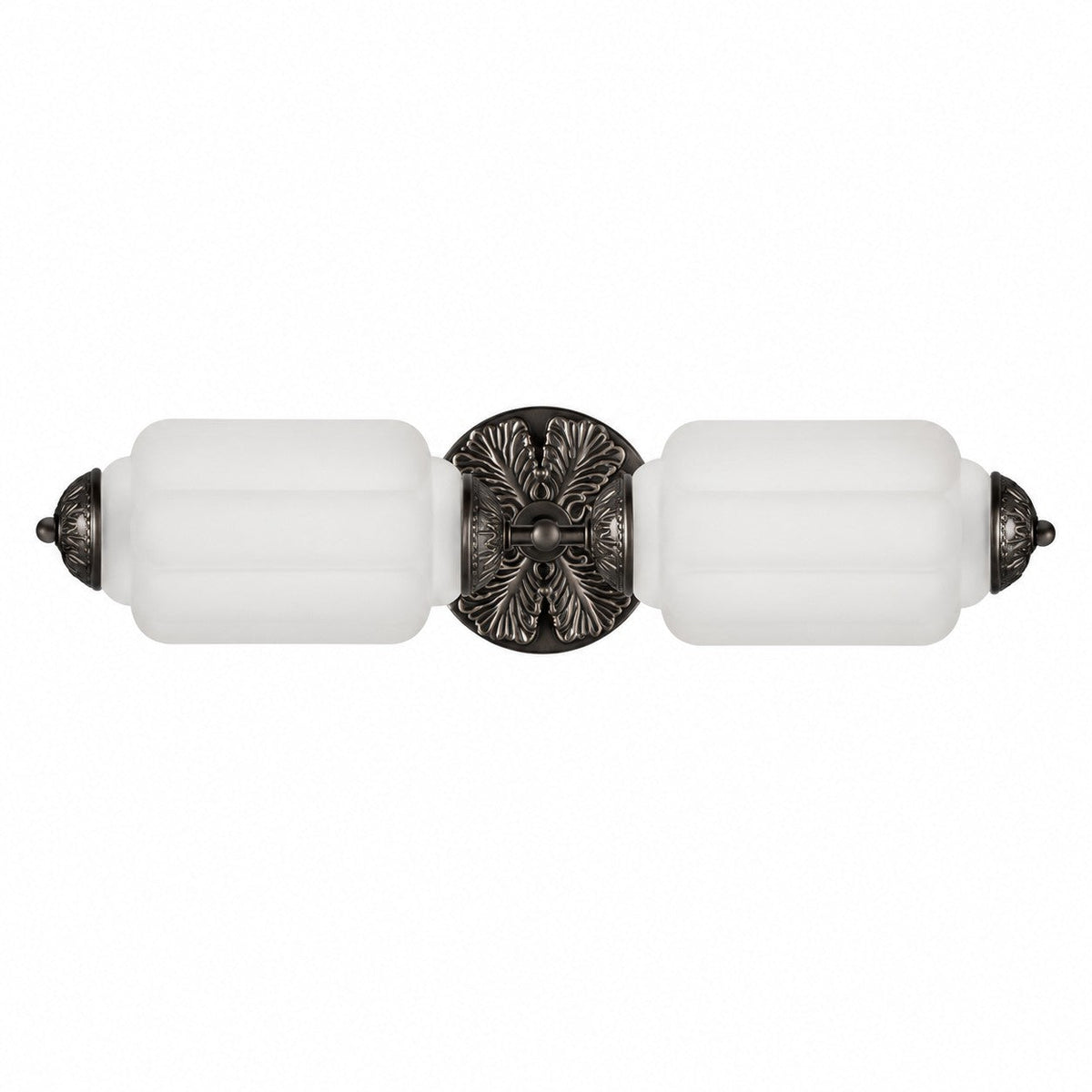 Deauville | Art Deco Vanity Light, 2 Light Milk Glass Bathroom Light Fixture, Vintage Brass Wall Light