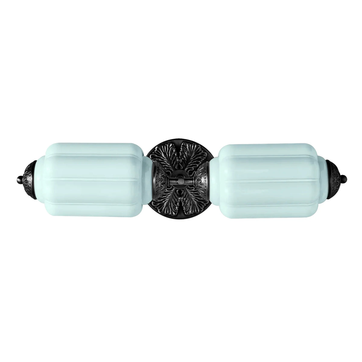 Deauville | Art Deco Vanity Light, 2 Light Milk Glass Bathroom Light Fixture, Vintage Brass Wall Light