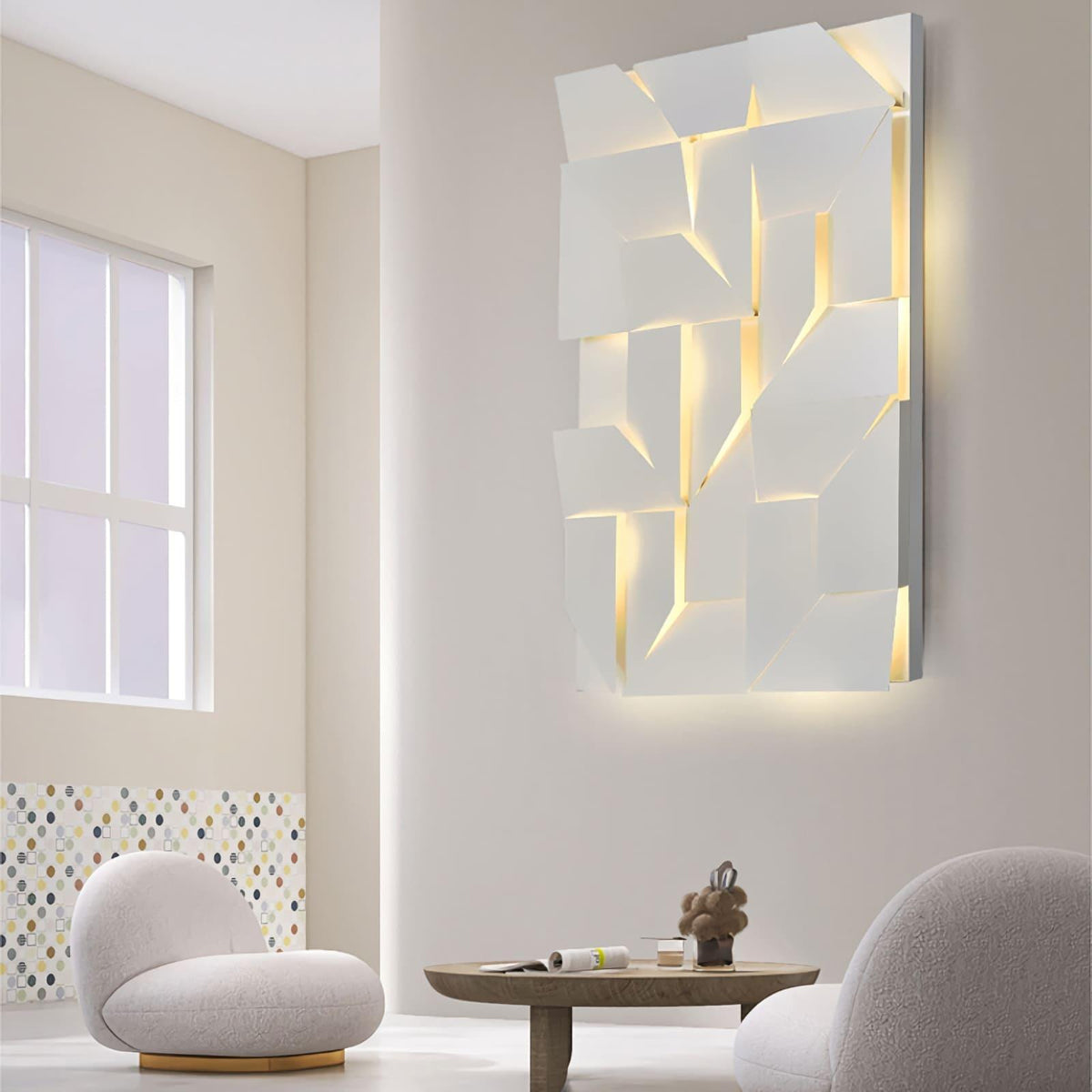 Origami | Modern LED Wall Light, Sculptural White Wall Lamp, 7 Sizes