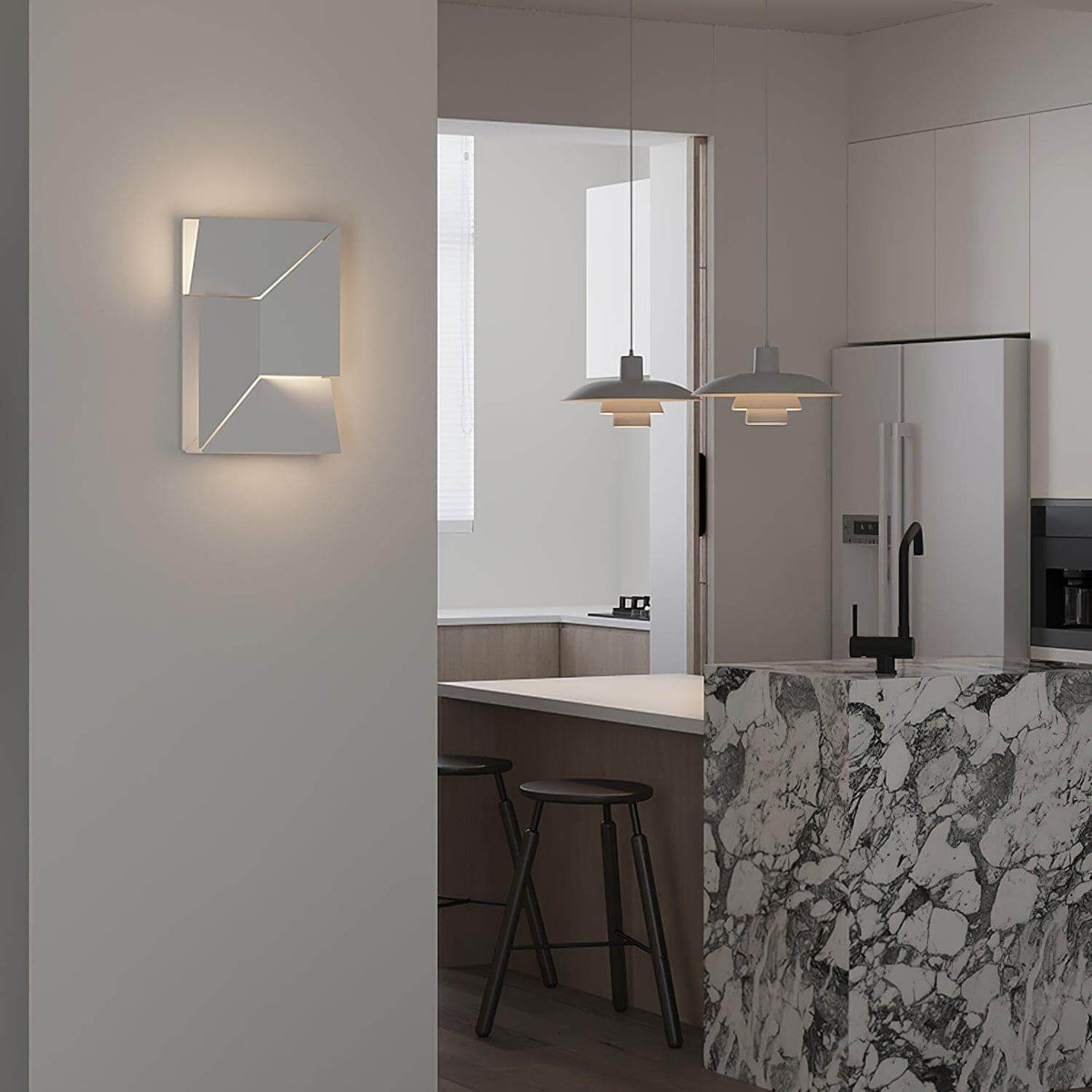 Origami | Modern LED Wall Light, Sculptural White Wall Lamp, 7 Sizes