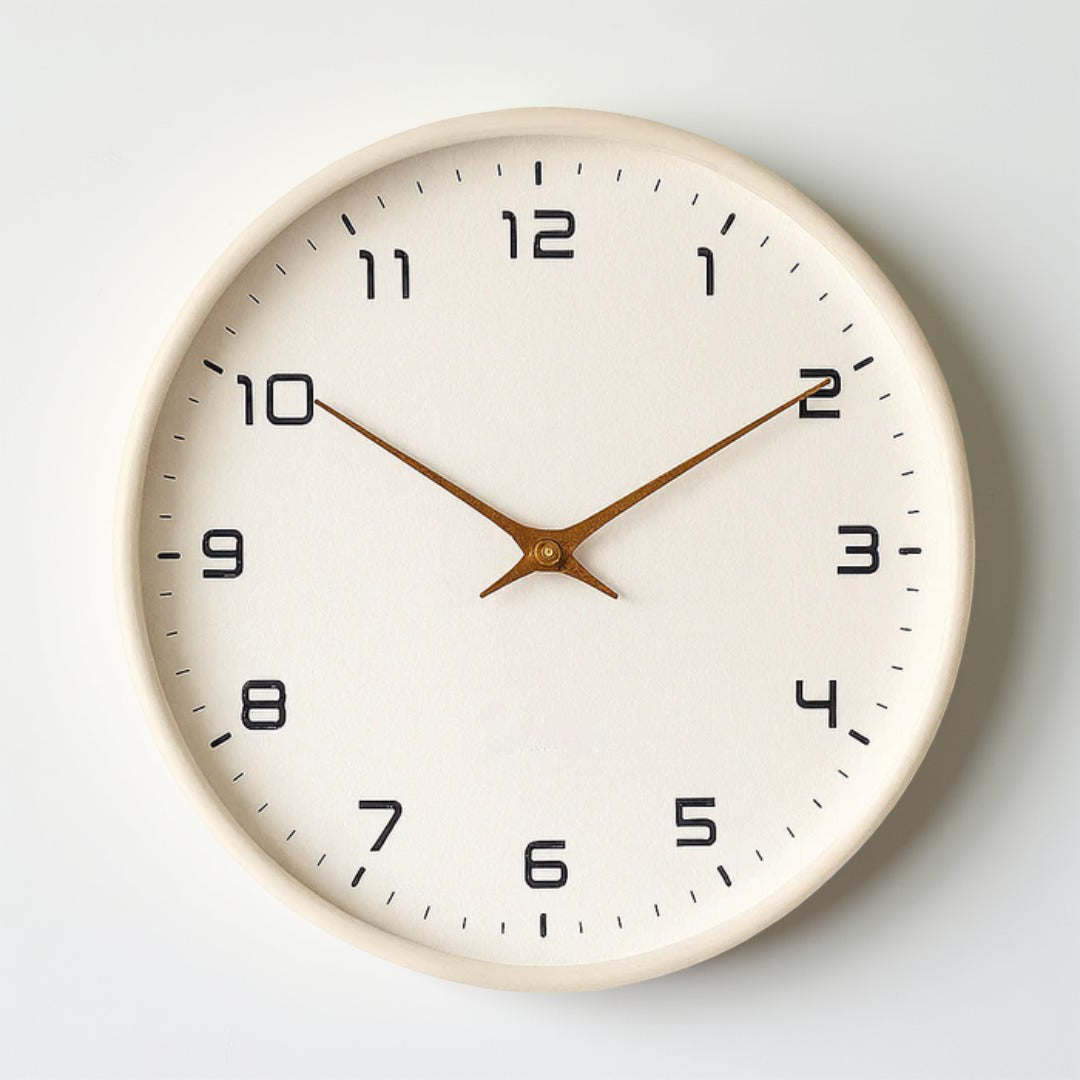 Linden | Minimalist Wooden Wall Clock, Silent Non Ticking Quartz Clock for Kitchen and Bedroom