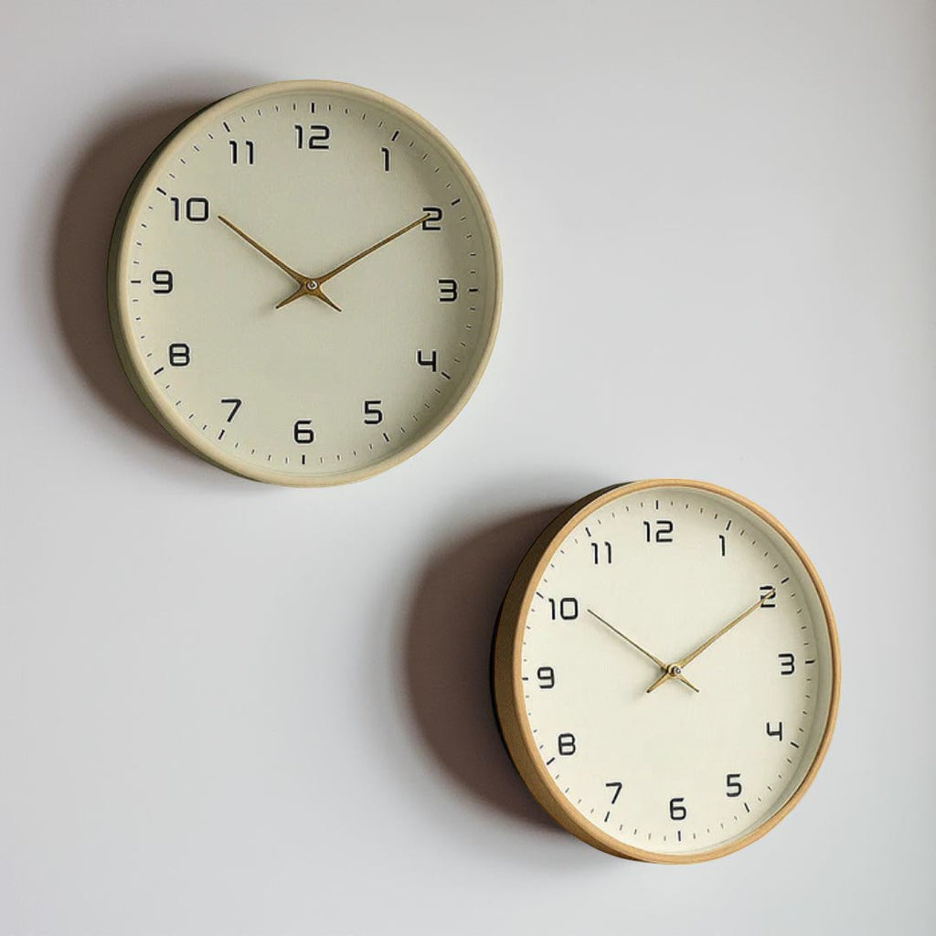 Linden | Minimalist Wooden Wall Clock, Silent Non Ticking Quartz Clock for Kitchen and Bedroom