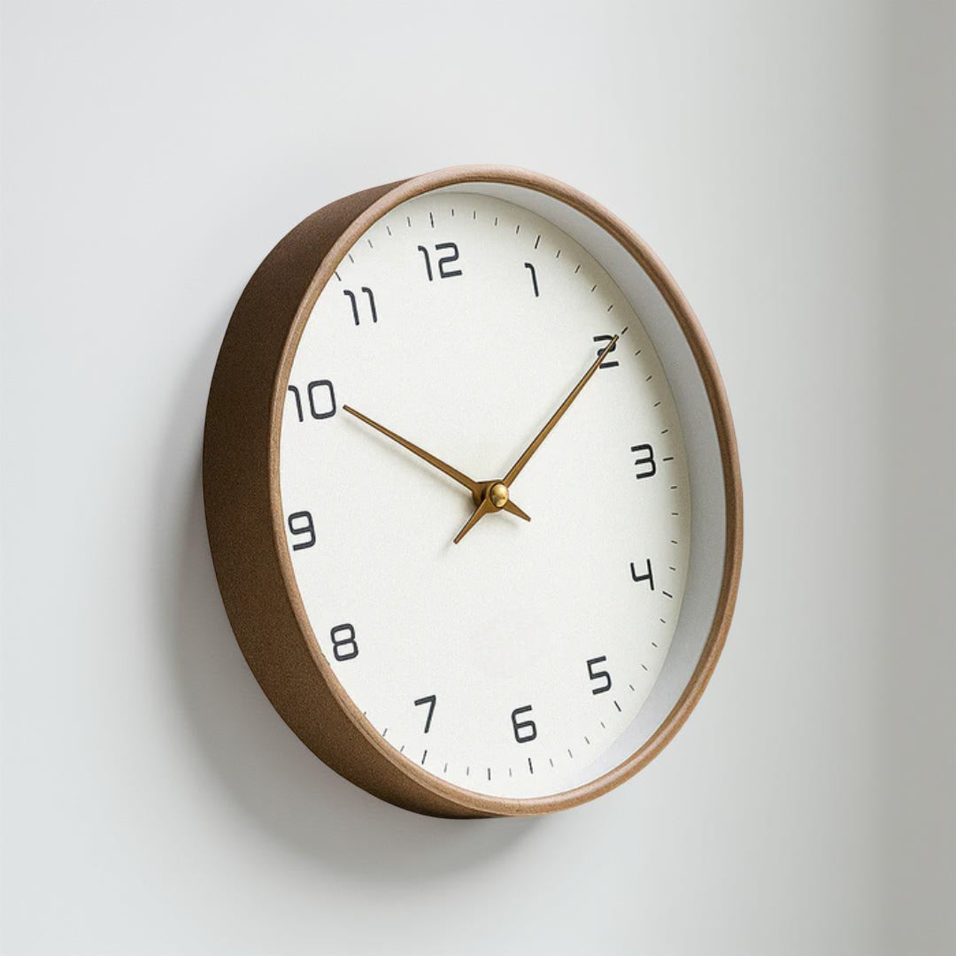 Linden | Minimalist Wooden Wall Clock, Silent Non Ticking Quartz Clock for Kitchen and Bedroom