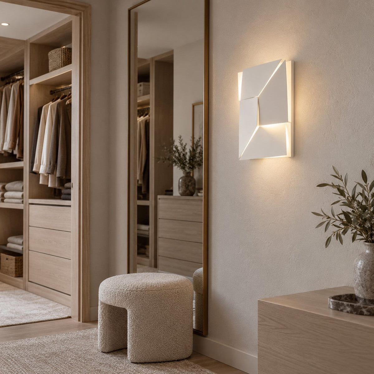 Origami | Modern LED Wall Light, Sculptural White Wall Lamp, 7 Sizes