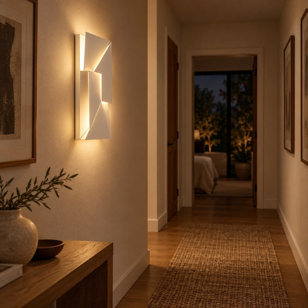 Origami | Modern LED Wall Light, Sculptural White Wall Lamp, 7 Sizes