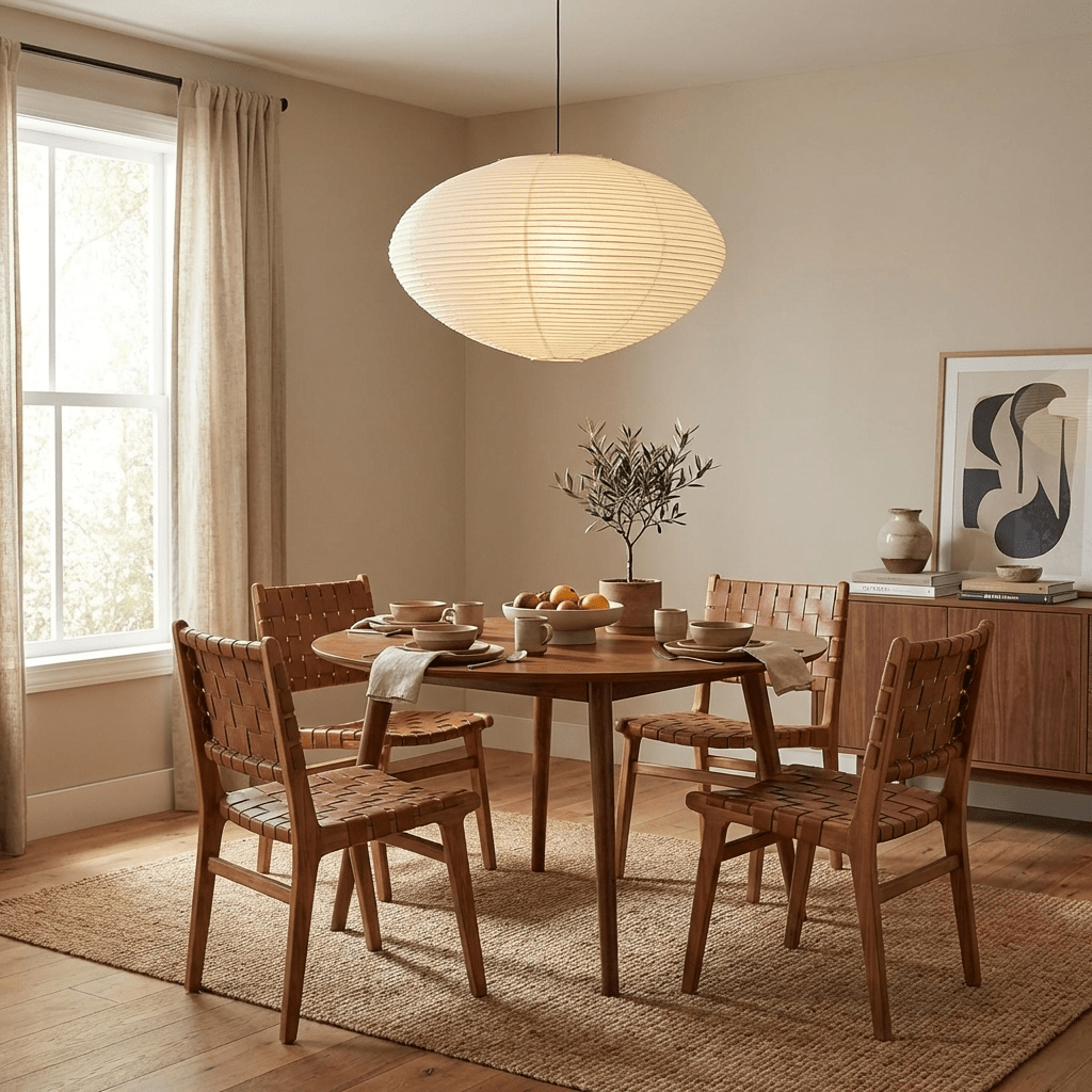 Shoji | Paper Lantern Pendant Light, Japanese Washi Rice Paper Chandelier, Large Japandi Hanging Lamp