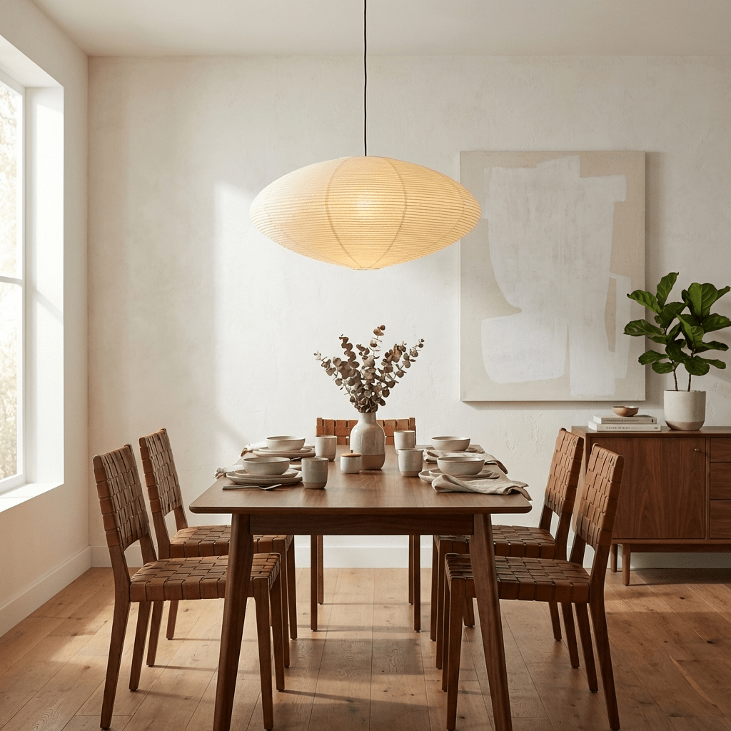 Shoji | Paper Lantern Pendant Light, Japanese Washi Rice Paper Chandelier, Large Japandi Hanging Lamp