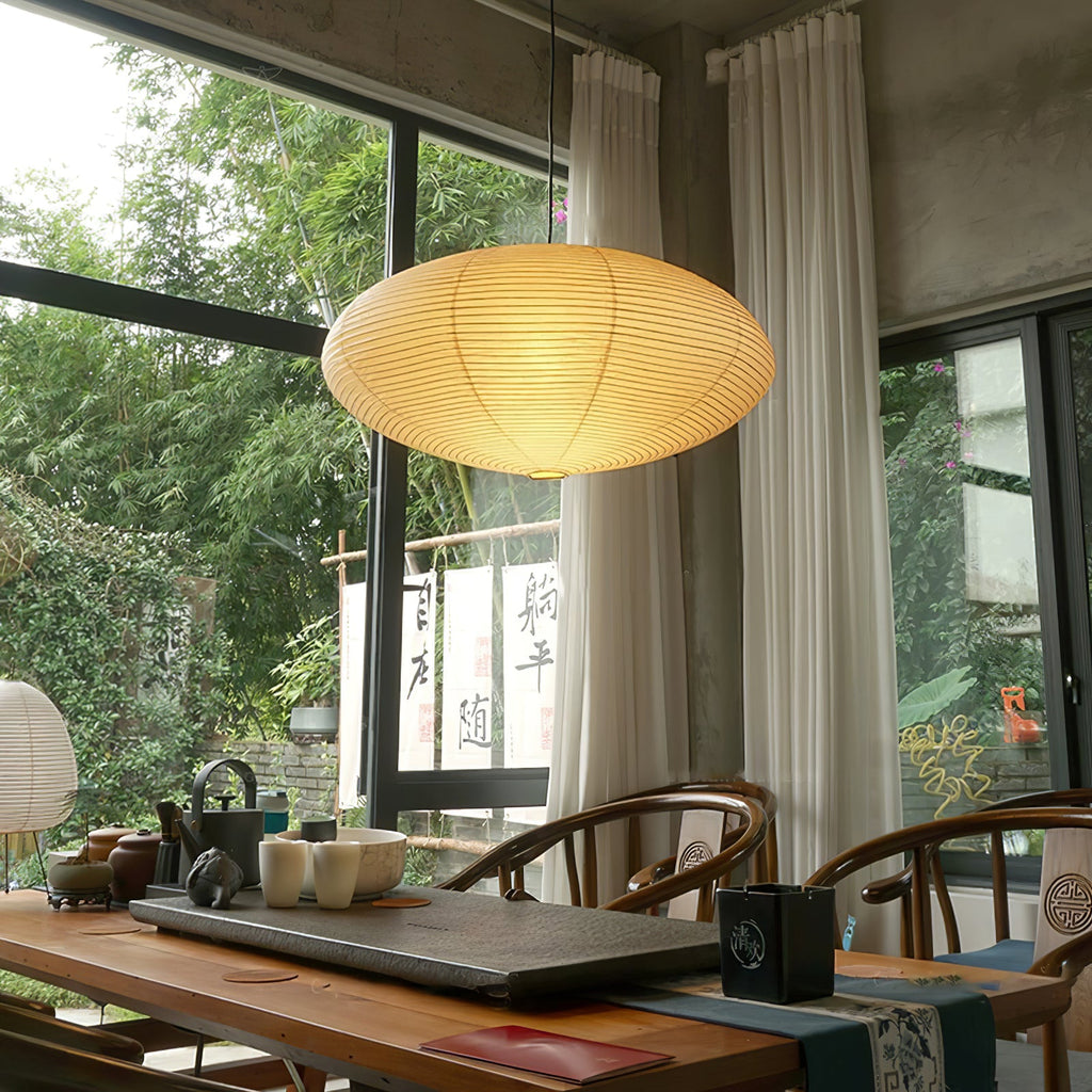 Shoji | Paper Lantern Pendant Light, Japanese Washi Rice Paper Chandelier, Large Japandi Hanging Lamp