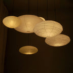 Shoji | Paper Lantern Pendant Light, Japanese Washi Rice Paper Chandelier, Large Japandi Hanging Lamp