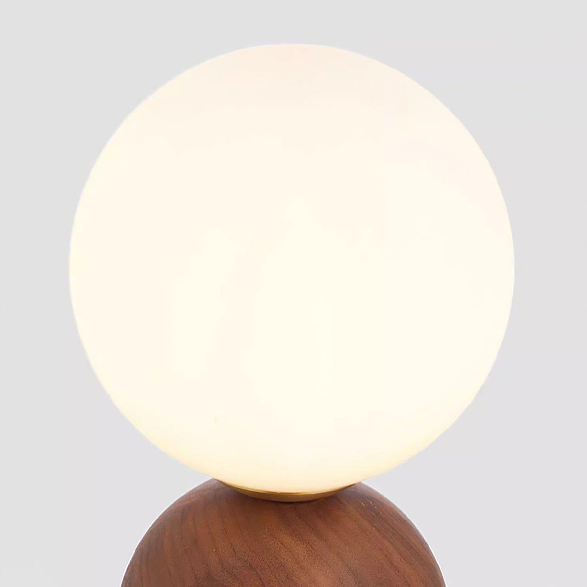 Acorn | Wood Table Lamp with Glass Globe, Small Walnut Bedside Lamp