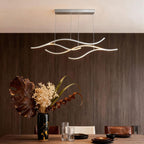 Ripple | Wavy LED Pendant Light, Modern Linear Chandelier for Kitchen Island, Dimmable Hanging Light Fixture