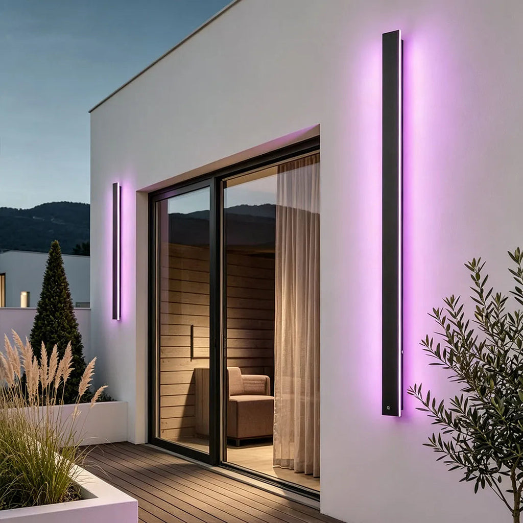 Linear | LED Outdoor Strip Wall Light, Long Black Exterior Wall Lamp, IP65 Waterproof Porch Light