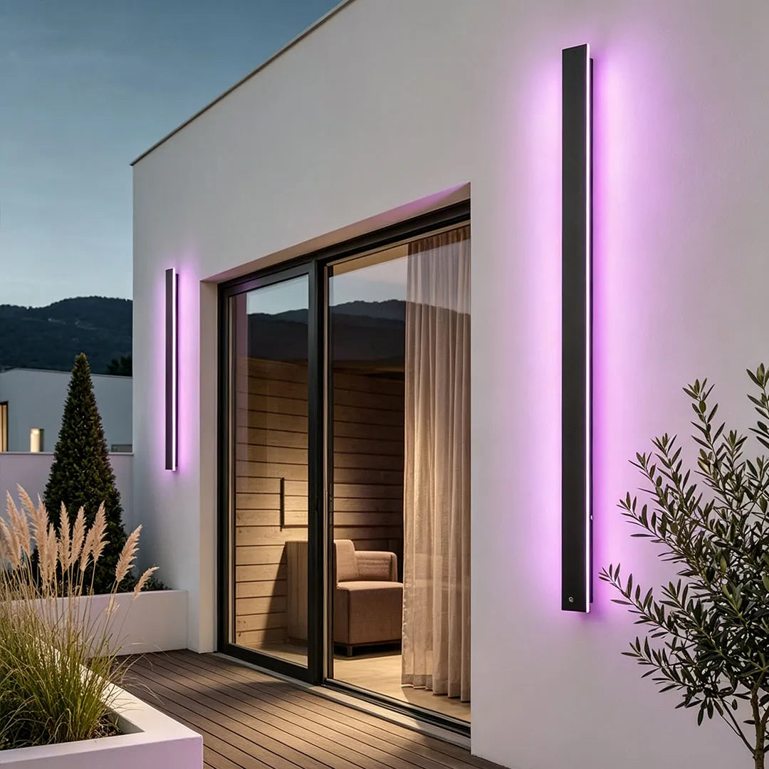 Linear | LED Outdoor Strip Wall Light, Long Black Exterior Wall Lamp, IP65 Waterproof Porch Light