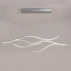Ripple | Wavy LED Pendant Light, Modern Linear Chandelier for Kitchen Island, Dimmable Hanging Light Fixture