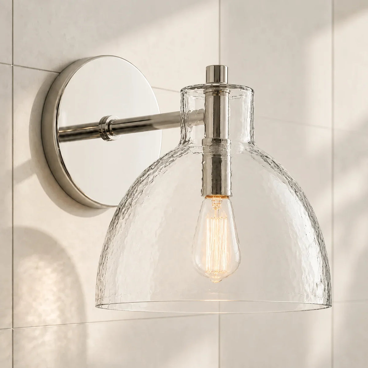 Xeno | Glass Wall Sconce, Antique Brass Bathroom Vanity Light, 1 to 3 Light Farmhouse Wall Light