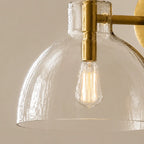 Xeno | Glass Wall Sconce, Antique Brass Bathroom Vanity Light, 1 to 3 Light Farmhouse Wall Light