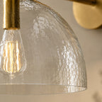 Xeno | Glass Wall Sconce, Antique Brass Bathroom Vanity Light, 1 to 3 Light Farmhouse Wall Light